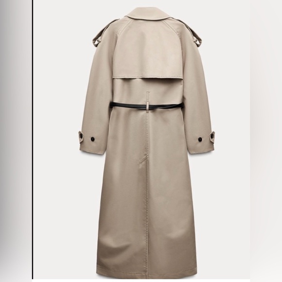 NWT Zara Collection Water Repellent Trench coat sz Med - Picture 2 of 6